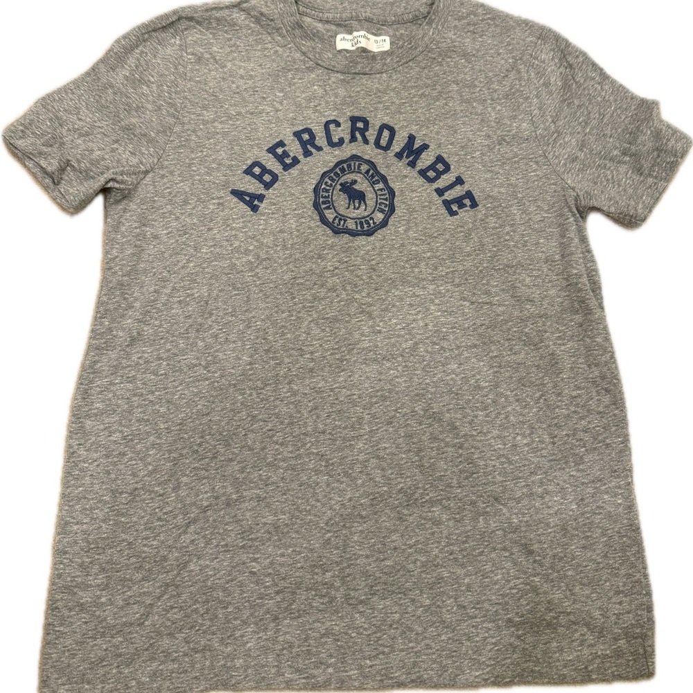 Abercrombie Gray T-Shirt with Blue Logo